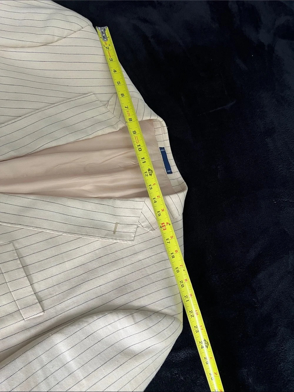 Wool & Linen Beige Woven Italian Fabric, Pinstripe Sport Coat